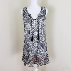 As U Wish Geo Print Split Neck Sundress Size Small